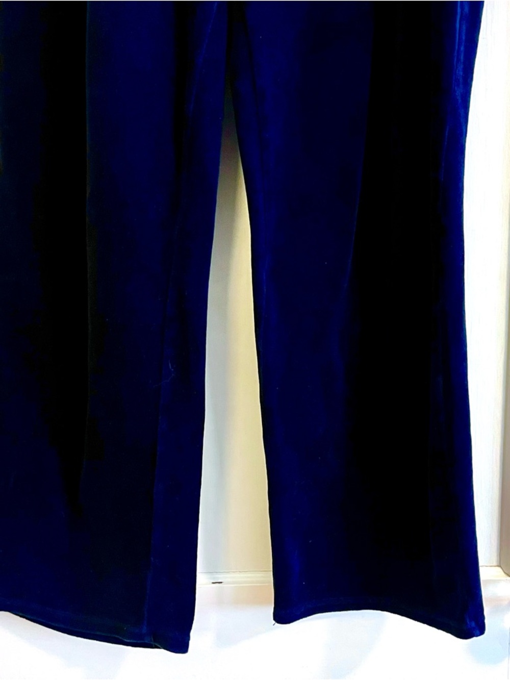 Navy Velvety Plush Drawstring Lounge Pants - Picture 2 of 7